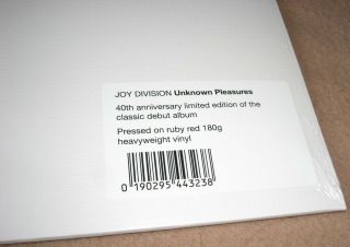 JOY DIVISION - UNKNOWN PLEASURES Red 180g Vinyl LP 40th Anniversary Order 3