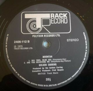 Golden Earring LP Moontan UK Track 1st press A1 B1 WWWWW 6