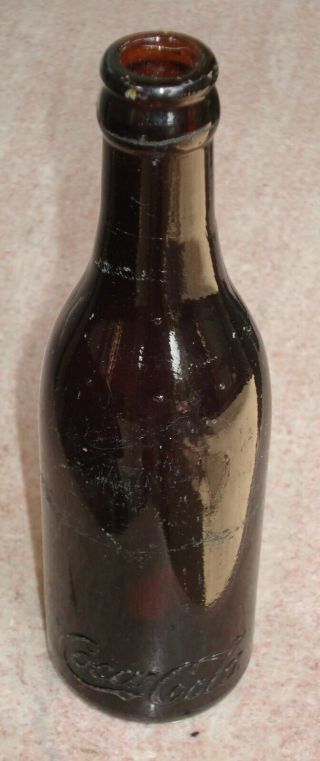 Amber Straight Side Coca - Cola Bottle - Staunton,  Va
