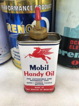 Vintage 4 Oz Mobil Handy Pegasus Home Household Oiler Oil Can