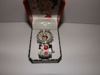 Betty Boop Kisses Watch W/charms And Crystal Bezel