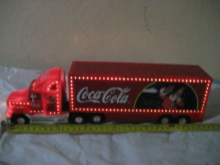 Lighting Santa Coke Coca Cola Company 15 " Semi Truck Tractor Trailer