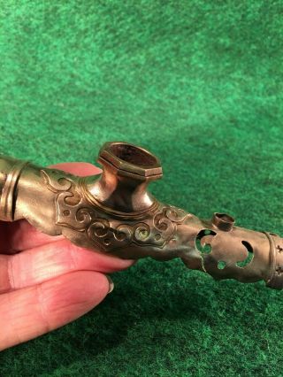 REAL Antique 1800 ' s Damper Bowl Holder Pipe Saddle Paktong Brass and Copper F 5