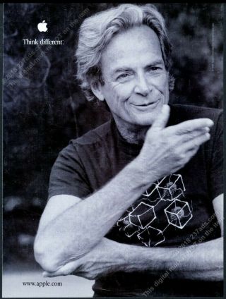 1999 Richard Feynman Photo Apple Computer Think Different Vintage Print Ad