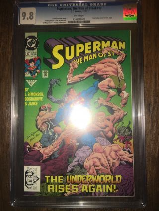 Superman The Man Of Steel 17 Cgc 9.  8 White Pages Doomsday