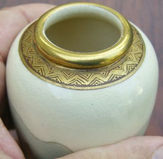 Antique Japanese Satsuma Vase Meiji Pottery Hand crafted & painted 6