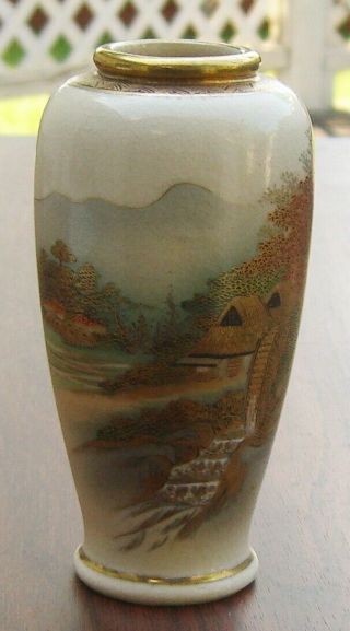 Antique Japanese Satsuma Vase Meiji Pottery Hand crafted & painted 8