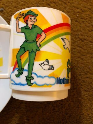 Vintage 1983 Peter Pan Peanut Butter Plastic Cup,  Bowl and Plate Set 3