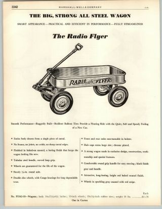 1949 Paper Ad The Radio Flyer Coaster Wagon All Steel