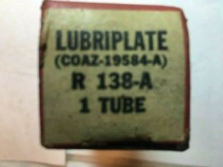 Vintage (almost full tube) Rotunda Lubriplate No.  R138 - A - Ford w/box 5