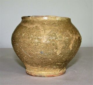 Chinese Han Tomb Burial Pottery Pot Jar C.  206 Bc - 220 Ad / 4 " D X 3.  5 " H