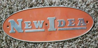 Rare Idea Metal Name Plate Orange Emblem Combine Corn Picker Farm Sign 14 "