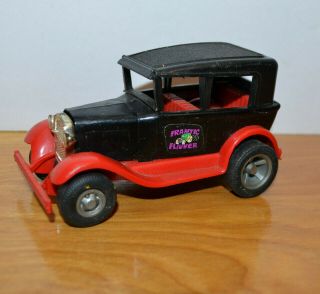 Vintage Tonka Frantic Flivver Pressed Steel Model A Sedan Toy Car 4.  25 " Long
