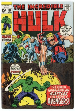 Hulk 128 Nm 9.  4 White Pages Avengers X - Over Marvel 1970