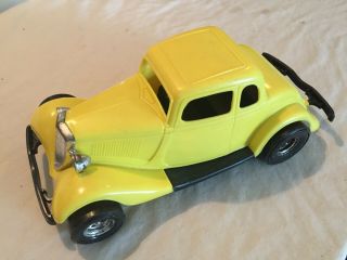 Vintage Durant Plastics 1934 Ford Victoria Yellow Toy Car Hot Rod