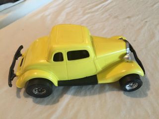 VINTAGE Durant Plastics 1934 Ford Victoria Yellow Toy Car Hot Rod 2