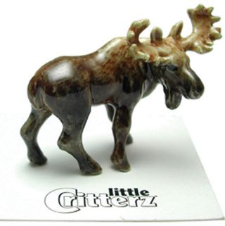 ➸ Little Critterz Forest Animal Miniature Figurine Moose Bull