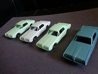 Vintage 4 Cougars Plastic Cars - F & F Mold & Die - Dayton Ohio - Made Inusa