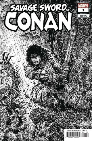 Savage Sword Of Conan 1 Eastman B&w 1:50 Variant Marvel 2019 Nm