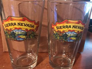 Set Of 2 16oz Sierra Nevada Beer Pint Glass Bar Glasses