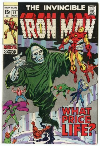 Iron Man 19 Nm 9.  4 Ow/white Pages What Price Life? Marvel 1969
