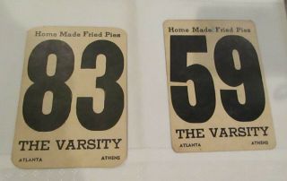 The Varsity Atlanta Vintage Car Hop Number Cards 59 And 83