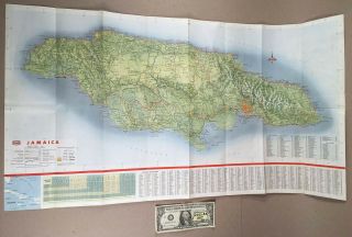 1964 SHELL GASOLINE Road Map of Jamaica Caribbean Island,  plus 1968 TEXACO Map 5