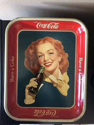 Vintage Coca - Cola Tray “have A Coke” Front Face Of Tray In