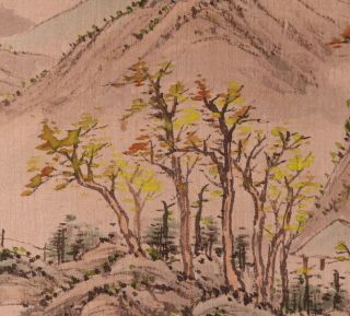 Antique Chinese Painting on Silk Landscape with Seal and Calligraphy 3