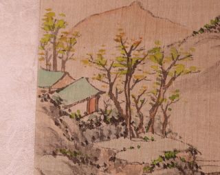 Antique Chinese Painting on Silk Landscape with Seal and Calligraphy 6