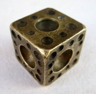 Antique Old Rare Unique Dice Shape Heavy Bell Metal Bronze Die Stamp Mold Seal