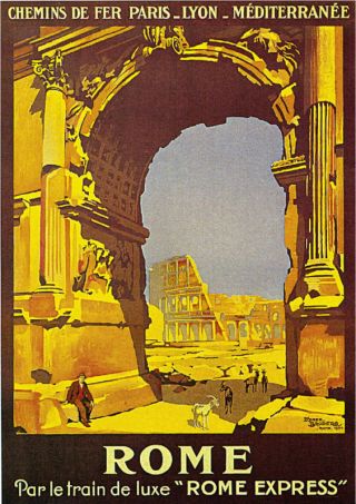 1921 Rome Italy Italian Europe Vintage Art Travel Advertisement Poster Print