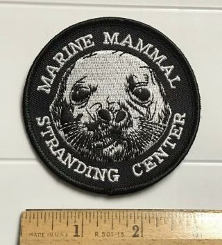 Marine Mammal Stranding Center Seal Sea Lion Face Black White Embroidered Patch