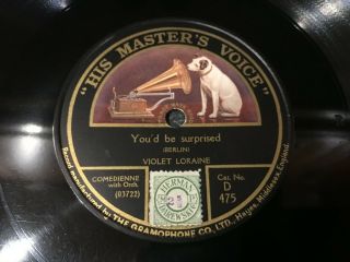 Violet Loraine 12 " Music Hall 78 - You 