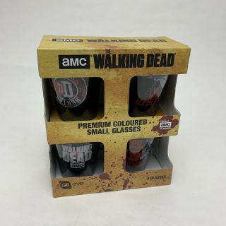 Official The Walking Dead 4 Premium Coloured Shot Glass Glasses Set - 4 Pack