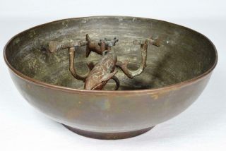 Antique Ottoman Empire Hannun Trick Bath House Bowl w/Reticulated Fish c1900 6