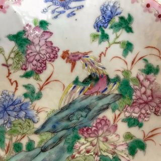 Antique Chinese Famille Rose Footed Dish Straits Peranakan Nyonya Ware 4