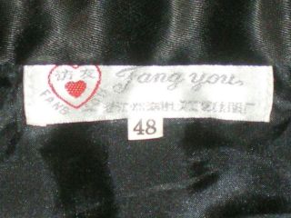 Old Chinese Black Silk Cheongsam Lg Dress w/Embroidered Dragon & Phoenix Sz 48 2