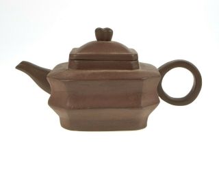 Antique / Vintage Chinese Yixing Square Section Teapot
