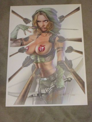 2016 Nycc Robyn Hood Limited Art Print Hand Signed By Greg Horn 13x19