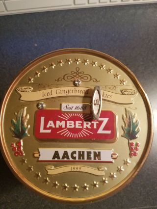 Lambertz Aachen German Sugar Cookie Tin With Music Box - German Music Theme