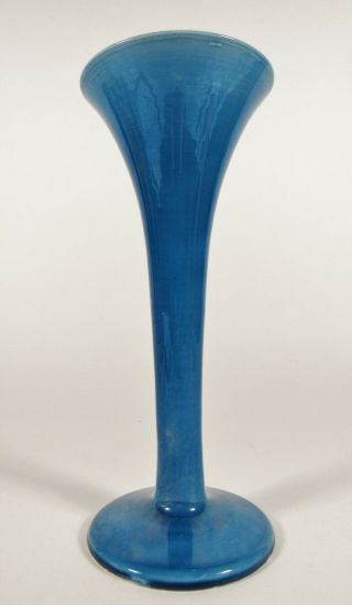 Vintage 9” Kyoto Awaji Japanese Art Pottery Trumpet Vase