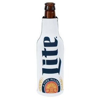 Miller Lite Bottle Suit Hugger Koozie White Pilsner Beer Coozie