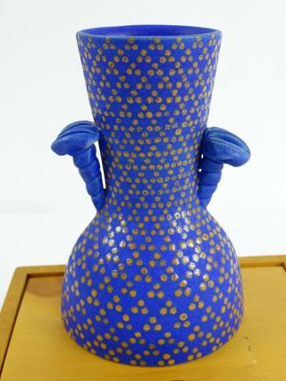 Stunning Boxed Studio Pottery Vase Signed To Base - Korea? Artist Unknown