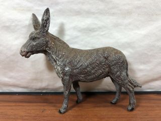 Vintage Prewar Germany Old Die - Cast Metal Donkey Mule Farm Animal Toy Figure