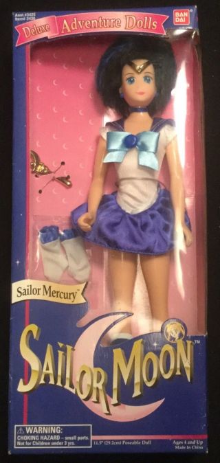 Vintage Sailor Moon Mercury 1995 Bandai Adventure Dolls Action Figure Mib