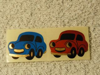 Sticker Vintage Sandylion Sandy Lion Foil Cars Car Red Blue X2