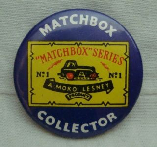 Matchbox Collector Moko Lesney Vintage Pin Button Made In England