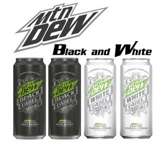 Mountain Dew White Label And Black Label - 4 Pack Of Cans