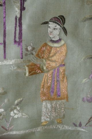Vintage Chinese Hand Embroidered Silk Panel Uu871